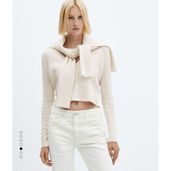 Mango Billy Paillettes Knit Cardigan S - Picture 2 of 9